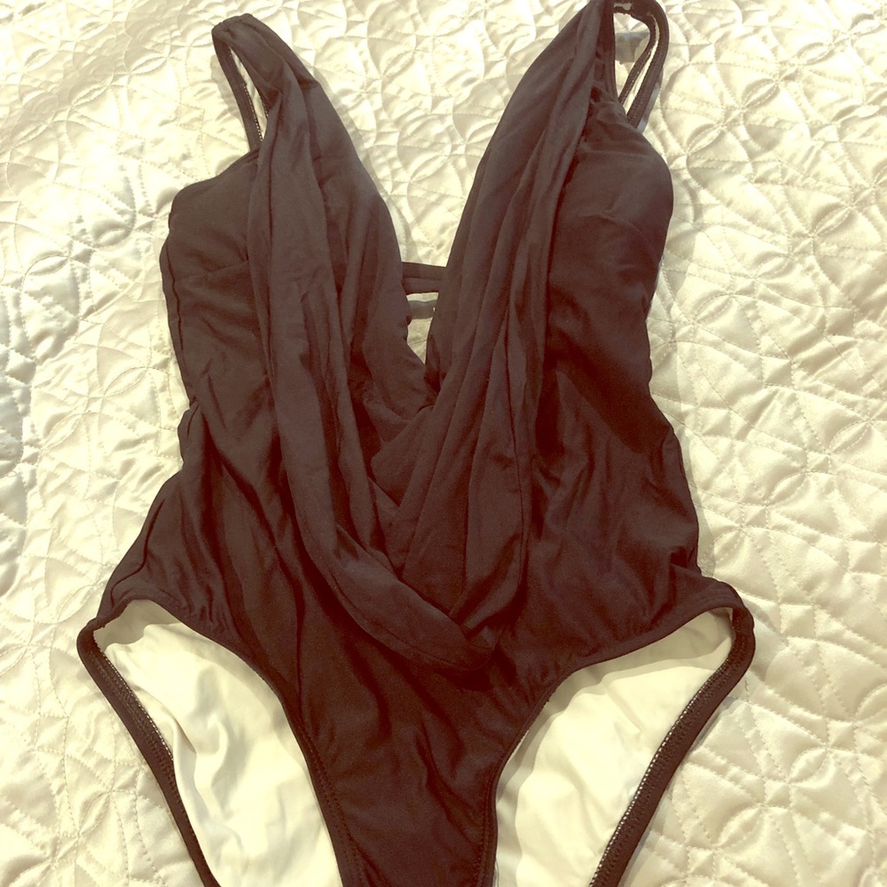Luxe Brand Black One Piece Swimsuit